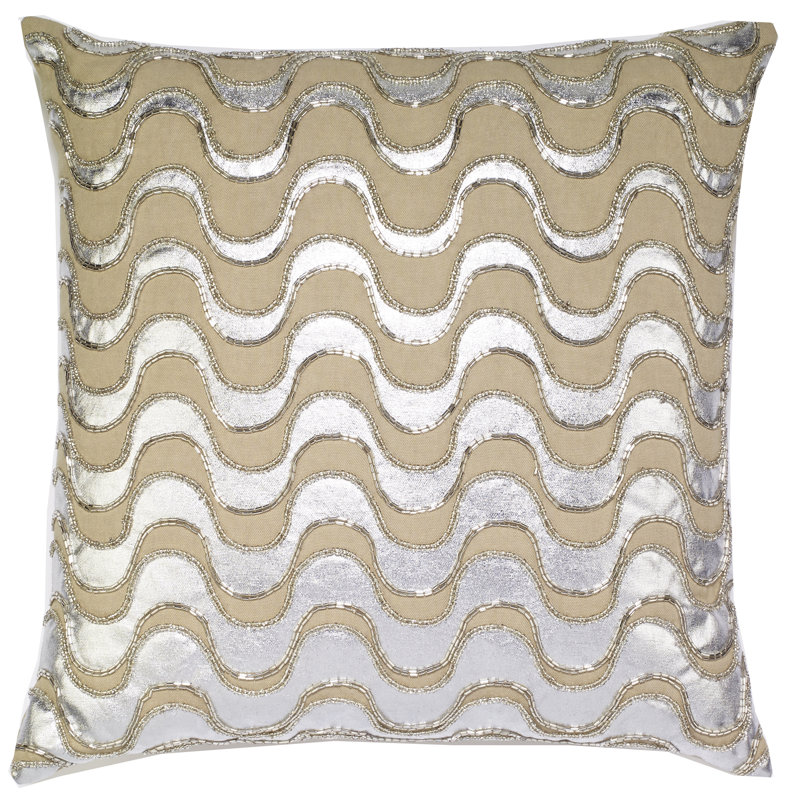 Waves Sequins Feather Down Fill Throw Pillow Cover & Insert