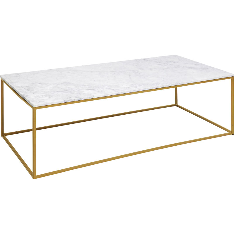 Key Frame Coffee Table, Gold, White