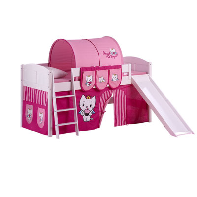 Angel Cat Sugar European Single (90 x 200cm) Mid Sleeper Bed With Curtain