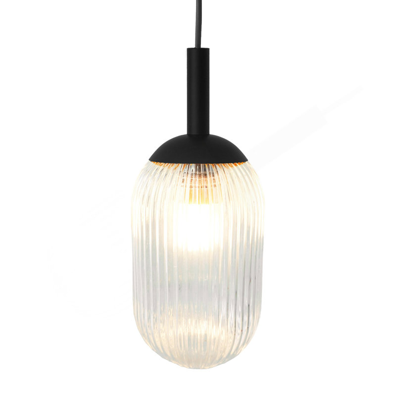 Luminaire suspendu Giza - noir et transparent