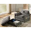 Canapé simple de 38 po avec repose-pieds de rangement, support de téléphone réglable, chargeur USB, poches de rangement latérales, accoudoirs en forme d'oreiller, méridienne large pour salon et appartement, chenille, 4 couleurs