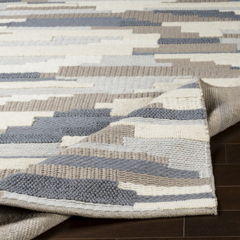 Tapis brun / gris en laine tissé à la main Baier, Tapis de couloir 2 pi 6 po x 8 pi