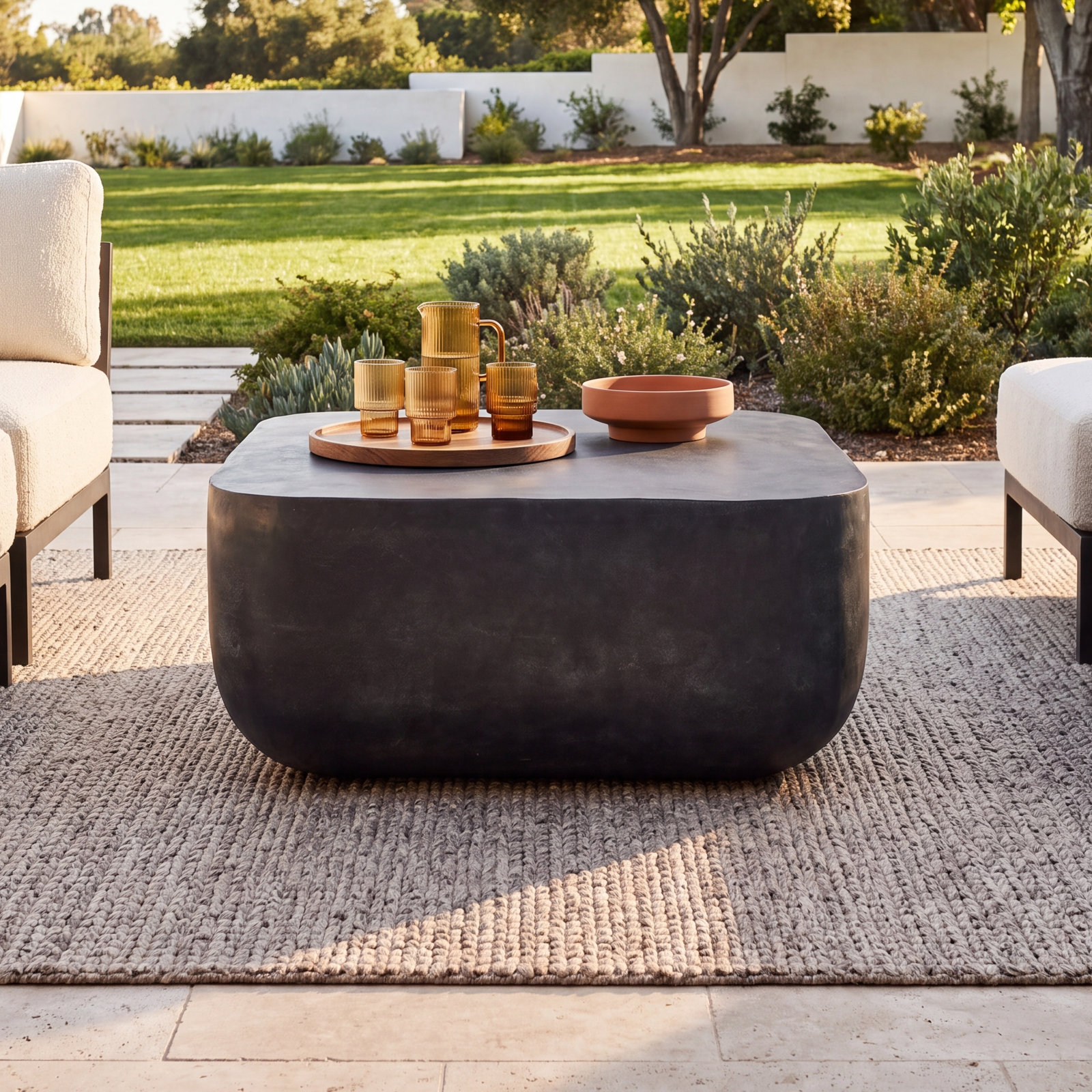 Zed 35.5'' Metal Outdoor Coffee Table, Gray