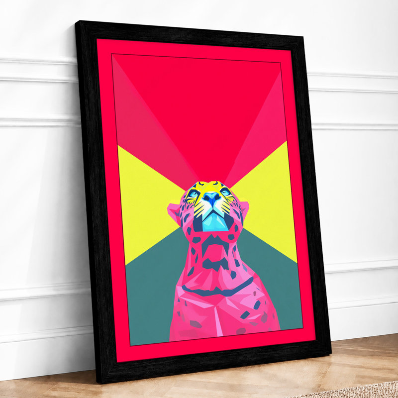 Neon Astronaut Modern 1 Piece Single Picture Frame Wall Art, A2 - 59.4 x 42.0 cm, Black