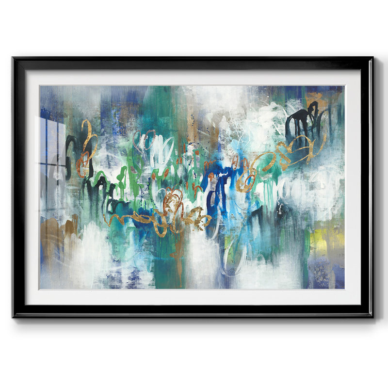 Impression encadrée Felicity avec cadre biseauté et verre, Noir, H 19 po x l 27 po x P 1,5 po