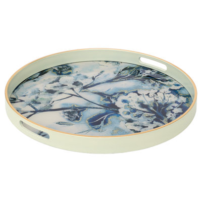 Beckman Glass and Resin Decorative Tray