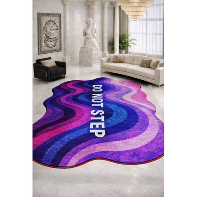 Tapis vert tissé à motif floral lavable Mosso