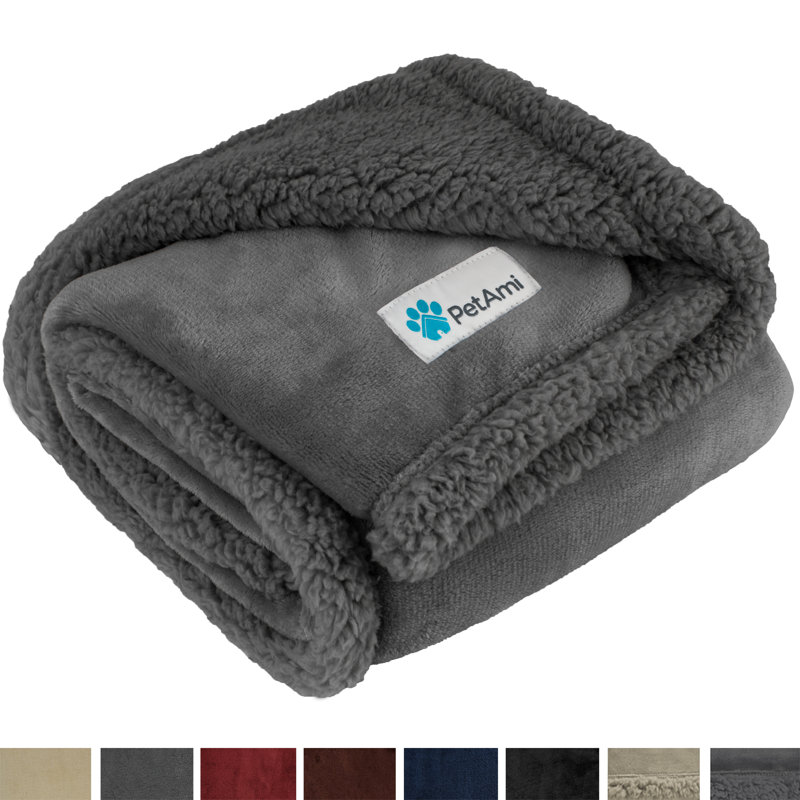 Couverture en polyester Premium Puppy, Gris