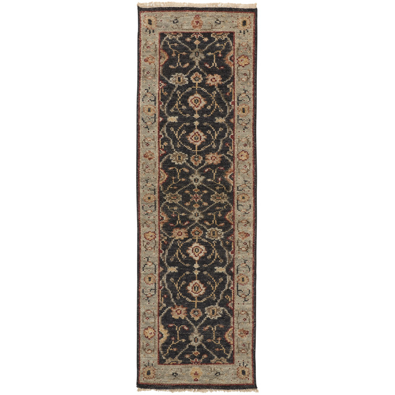 Carrington Hand Woven Wool Floral Area Rug, Runner 2'6" x 8'