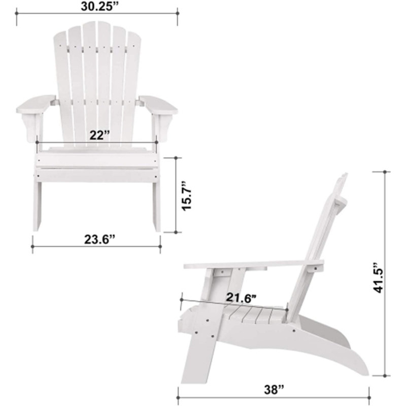 Chaise Adirondack en polystyrène, Blanc