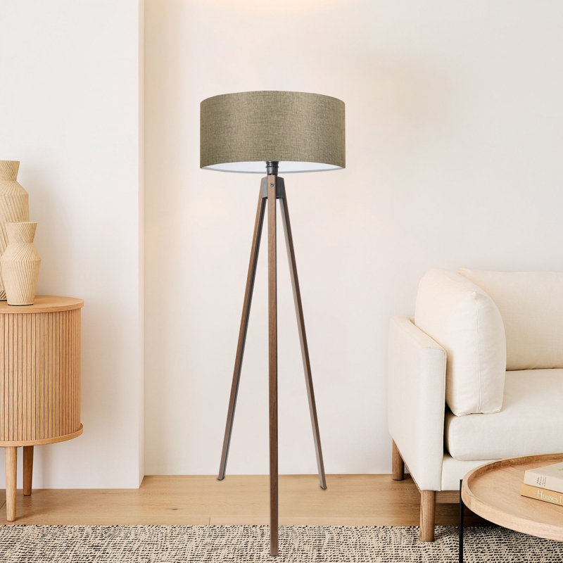 Elegant Floor Lamp with Fabric Body, Sand Beige, 78.7 inches Tall | Cap Diameter: 15.0 inches, Cap Height: 8.3 inches | E27 Socket, Max 40W | Stylish Lighting for Living Room, Bedroom & Office Spaces