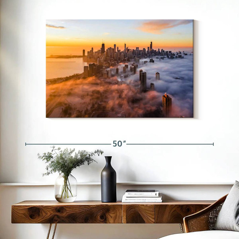 Sireci Cloudy City Chicago, 26" H x 39" W