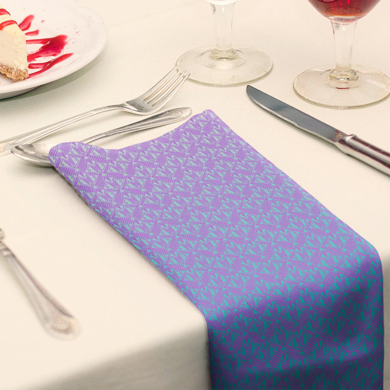 Serviette de coton art déco classic, Mauve / Bleu, H 0,1 po x l 10 po x P 10 po, Sergé de coton
