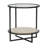 Harlow Glass Top Cross Legs End Table with Storage