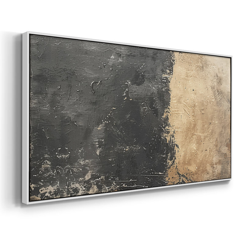 Abstract Series-CCCXLI- Framed Gallery Wrapped Canvas -Ready to Hang, 25" H x 49" W, White