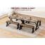 Ensemble de table de salle à manger 44,8 po pour 4 personnes avec bancs, structure en X en métal et ensemble de cuisine peu encombrant-336509071-336509060