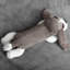 Coussin 3D en fausse fourrure pour chien, gris