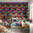 Multicolor Woven Wallpaper Threads Vibrant Decorative Mural