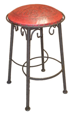 Upholstered Counter Stool with Metal Frame