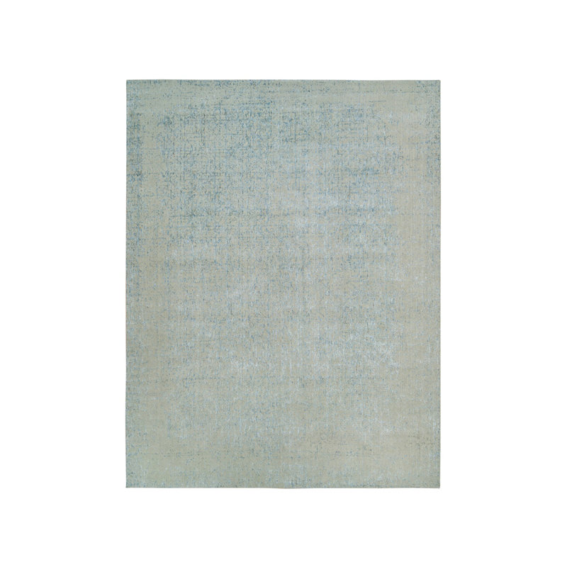 Tapis surdimensionné en laine et en soie tissé à la main 12 pi x 14 pi 9 po gris 5FCA0EDB06044939BD3273A0BA3D5101