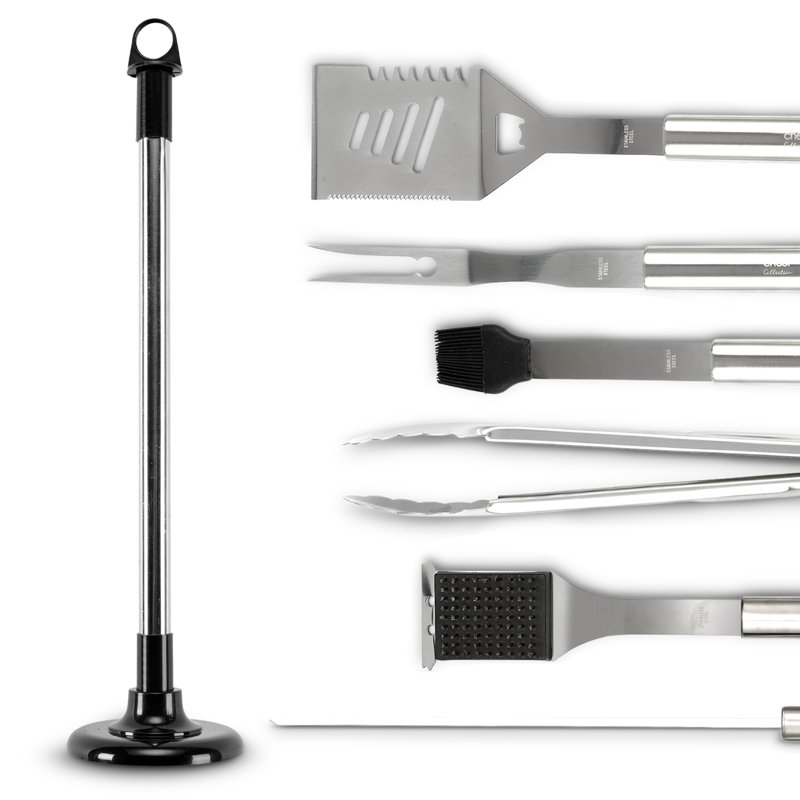 Cheer Collection Stainless Steel Grilling Tool Set