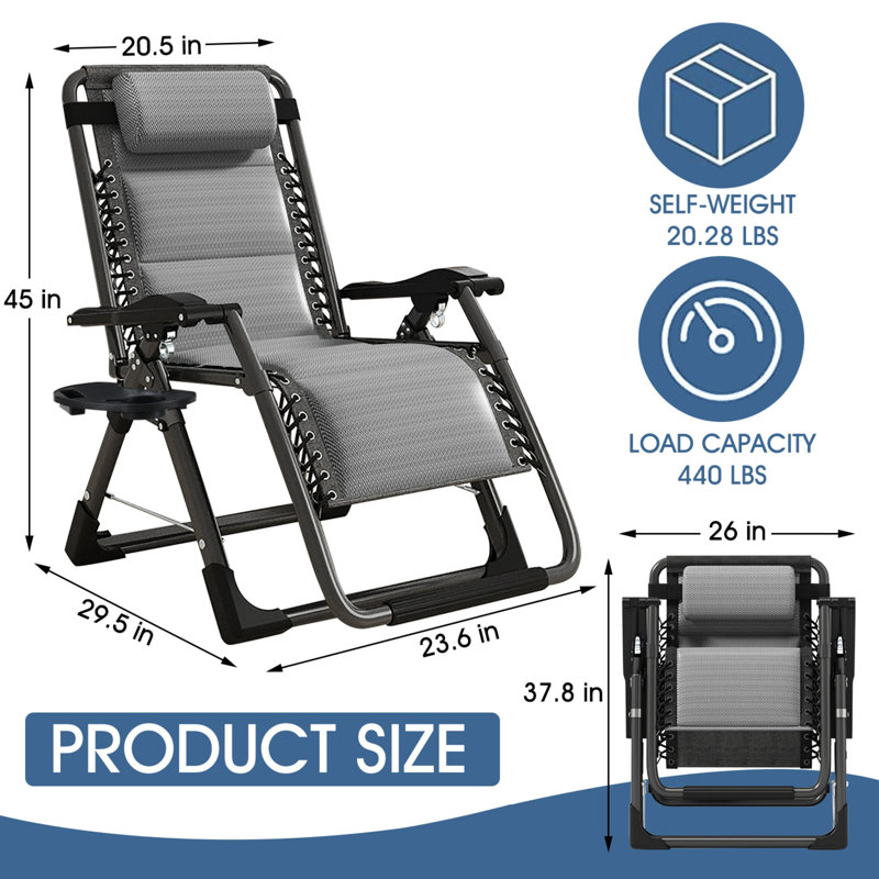 Fauteuil Zero Gravity, Gris clair