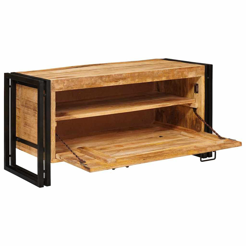 4 Pair Solid Wood Shoe Storage Cabinet, Brown