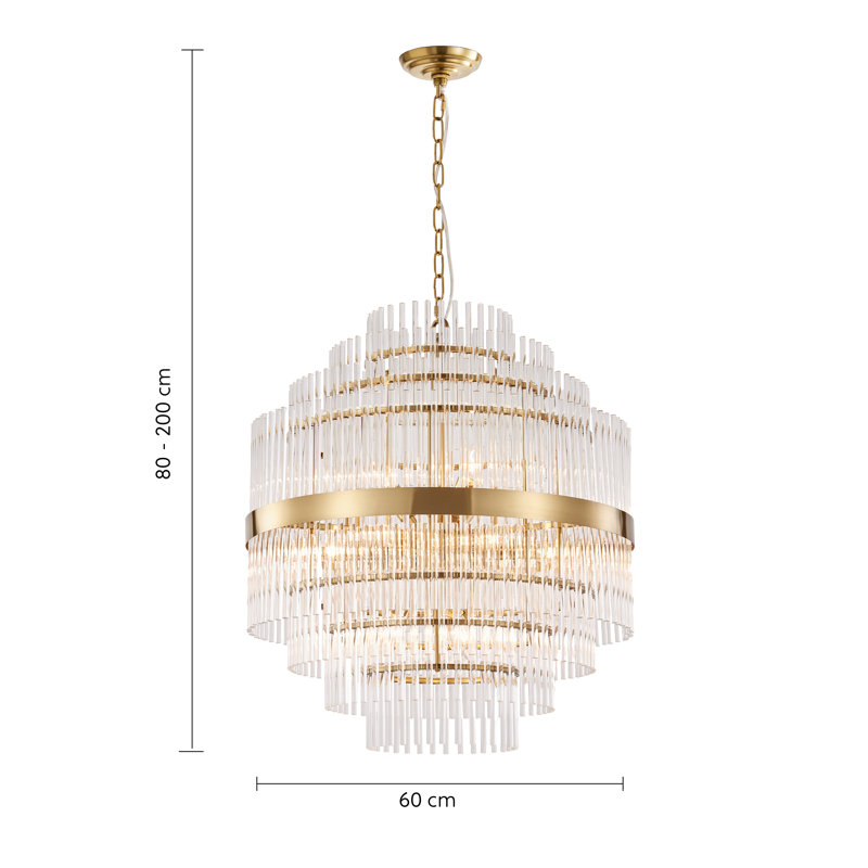 Alleisha Crystal Chandelier, 200" H x 60" W x 60" D