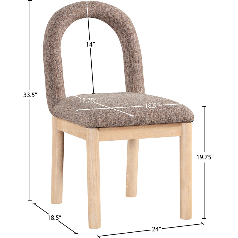 Chaise Macleod, Tissu texturé en lin brun, Naturel