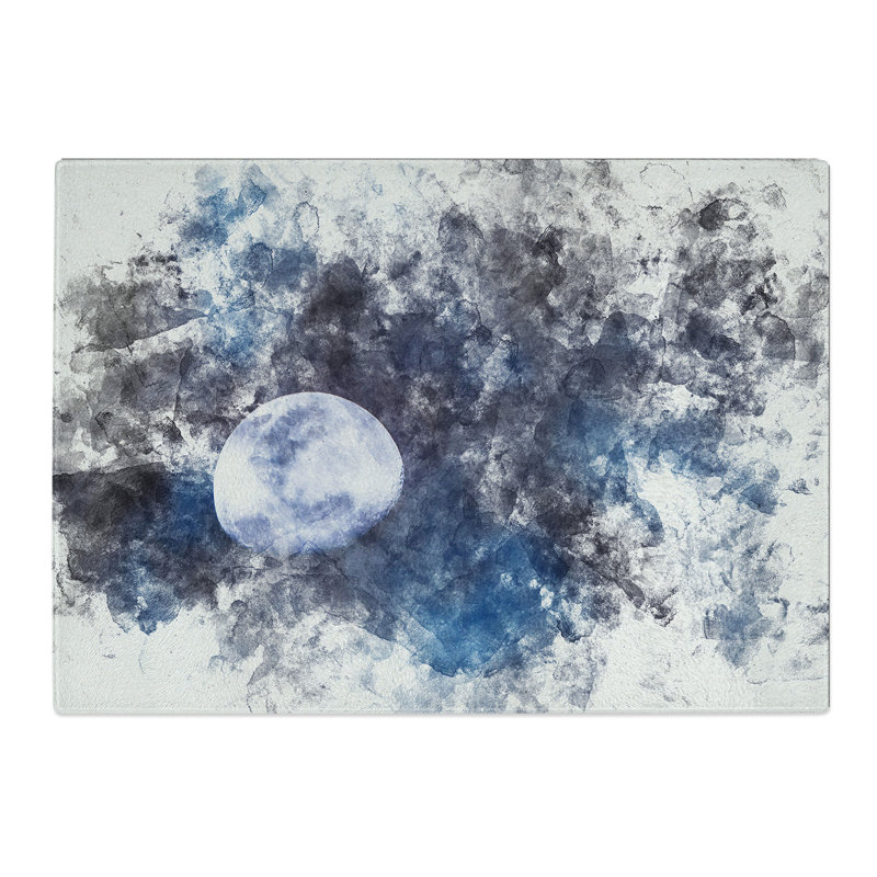 Tempered Glass Shadow Moon Chopping Board, 20 cm x 28.5 cm