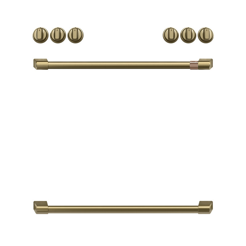 Front Control Induction Range Handle Kit, Brushed Brass