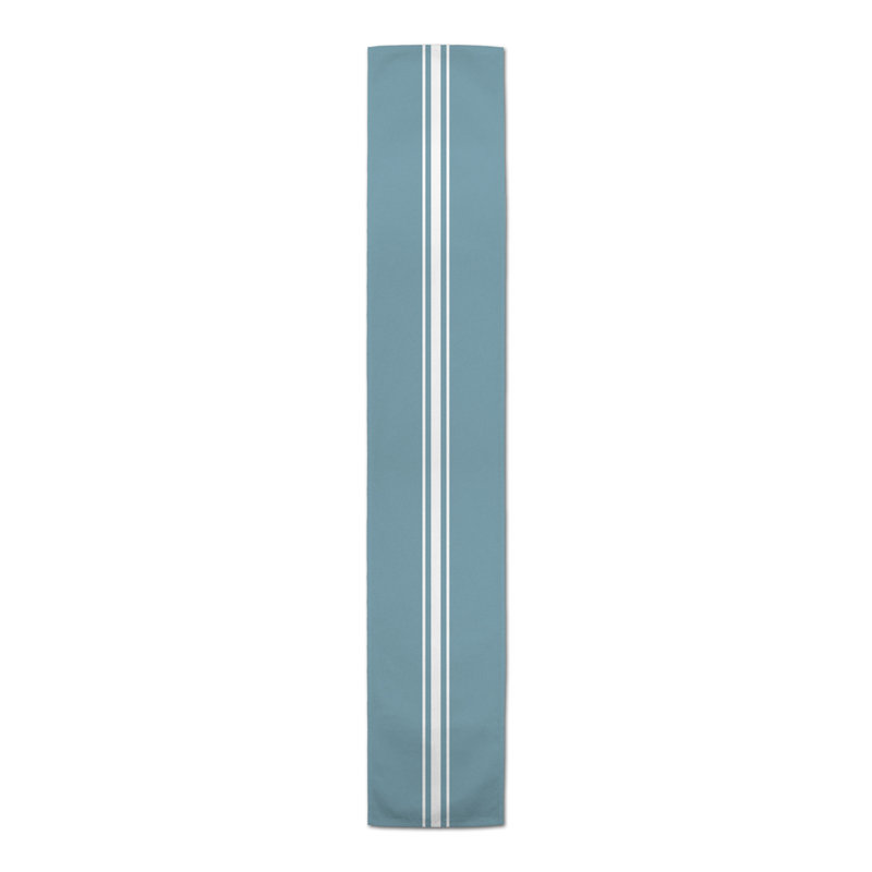 Bundrage Rectangle Striped Polyester Table Runner, 72" x 16", Blue