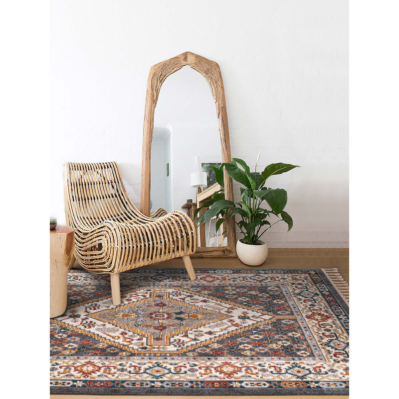 Michela Oriental Machine Made Indoor / Outdoor Area Rug, Rectangle 6'6" x 9'6"