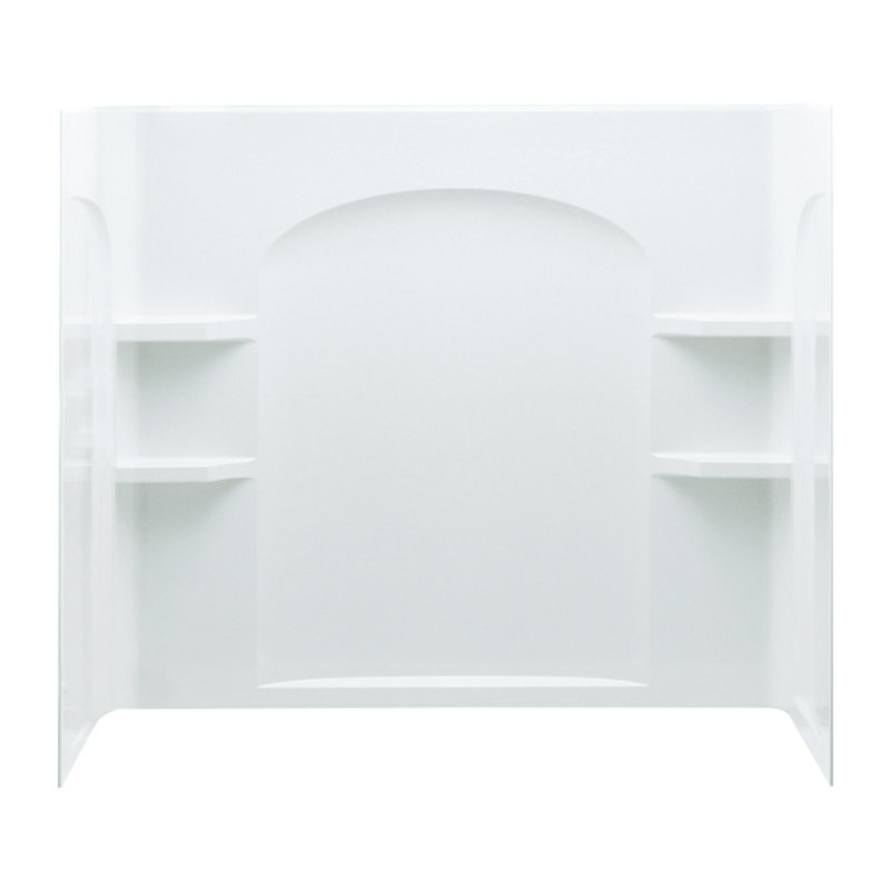 Ensemble 60'' W 32'' D 55.25'' H Three Wall Alcove Composite Wall, White