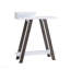 Console contemporaine, deux tons, deux tablettes pour le salon - blanc / gris-129911940