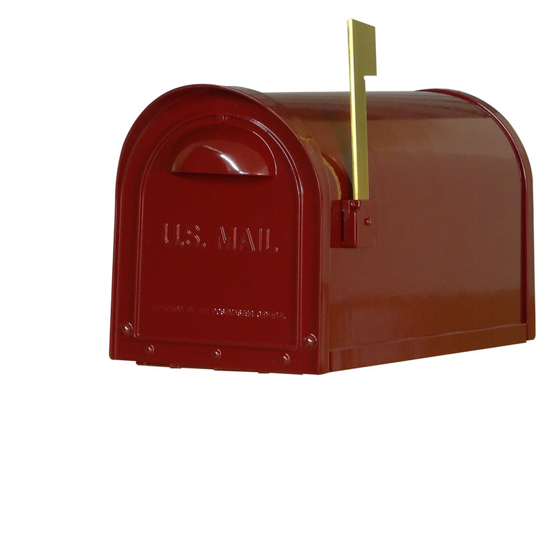 Dylan Post Mounted Mailbox, Wine/Gold