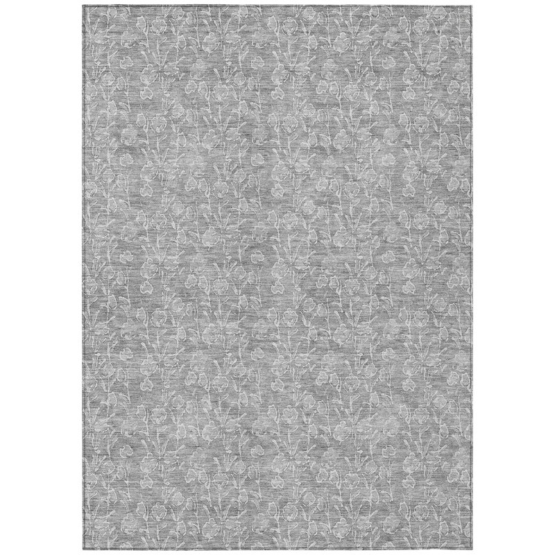 Granier Washable Floral Indoor / Outdoor Rug, Rectangle 9' x 12'