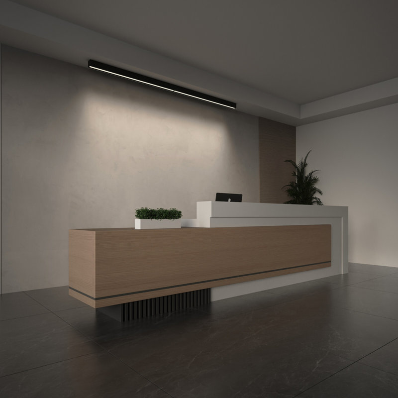 4FT 40W 3CCT Dimmable Wall Washing Asymmetric Linear Light, 3000K/4000K/5000K Selectable