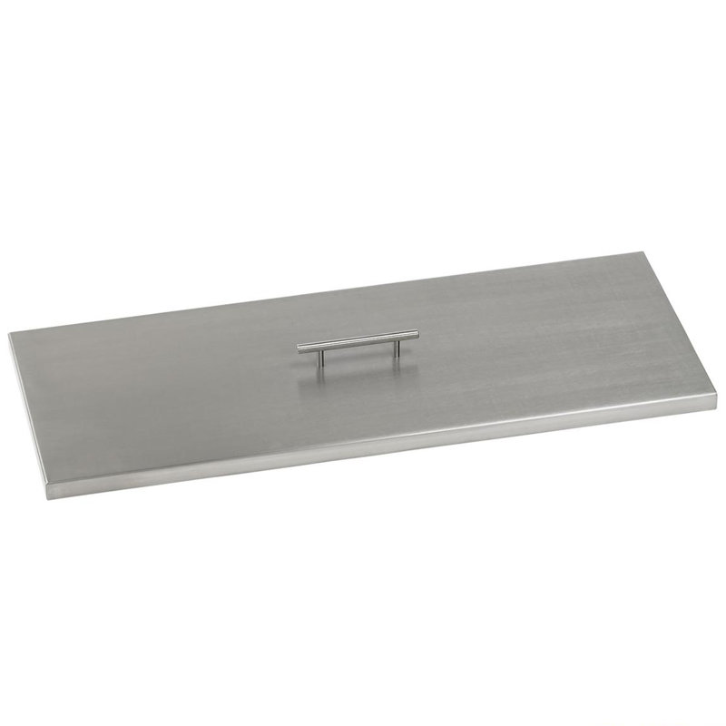 Couvercle de foyer rectangulaire en acier inoxydable, H 2,5 po x l 33 po x P 13 po