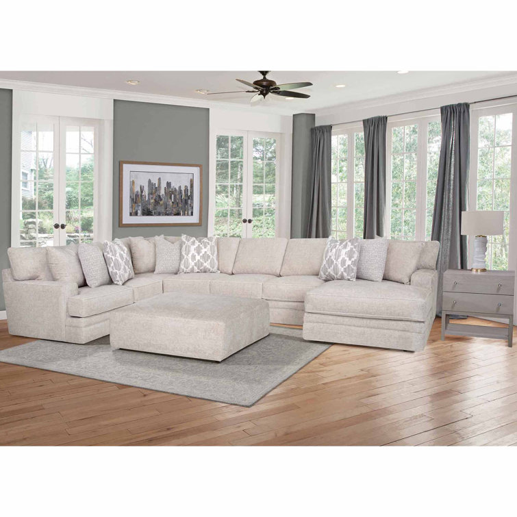 Latitude Run® Chenille Sofa & Chaise with Ottoman - Wayfair Canada