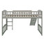 Lit mezzanine simple avec glissoire et échelle, gris