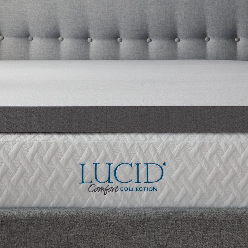 Lucid Comfort 4'' Memory Foam Mattress Topper, Full / Double