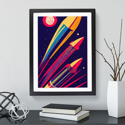 XC1022-3775X Retro Art Spaceship Rockets - Print on Canvas