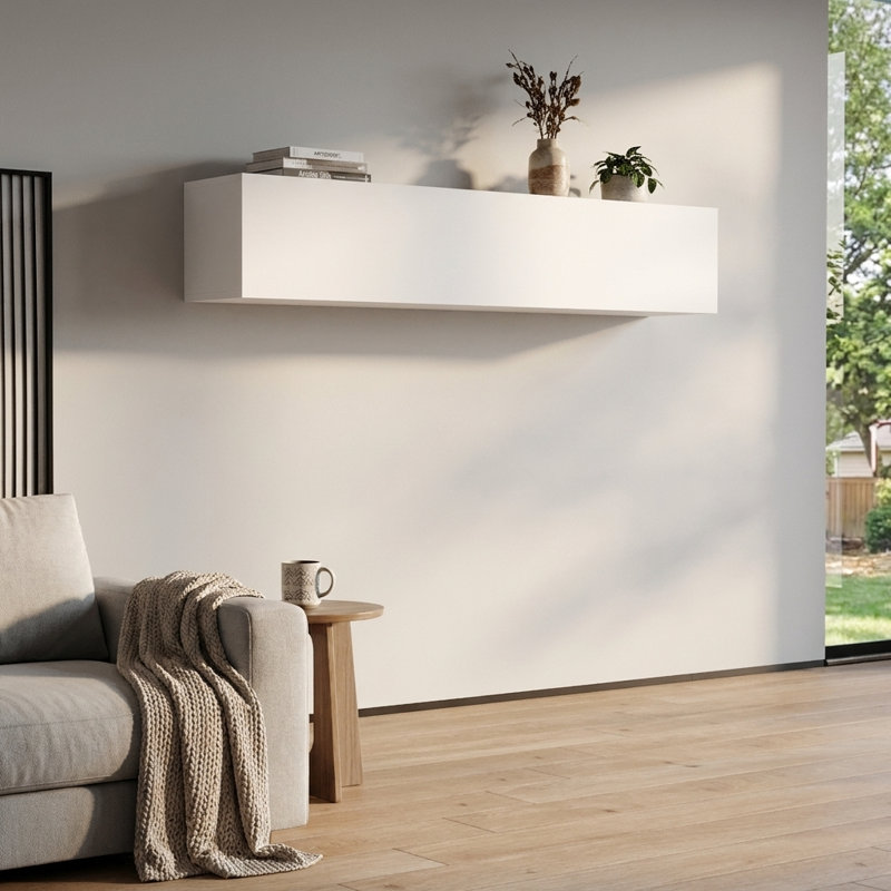 Armoire média flottante blanche Type-50 de 63 po Fly, Blanc