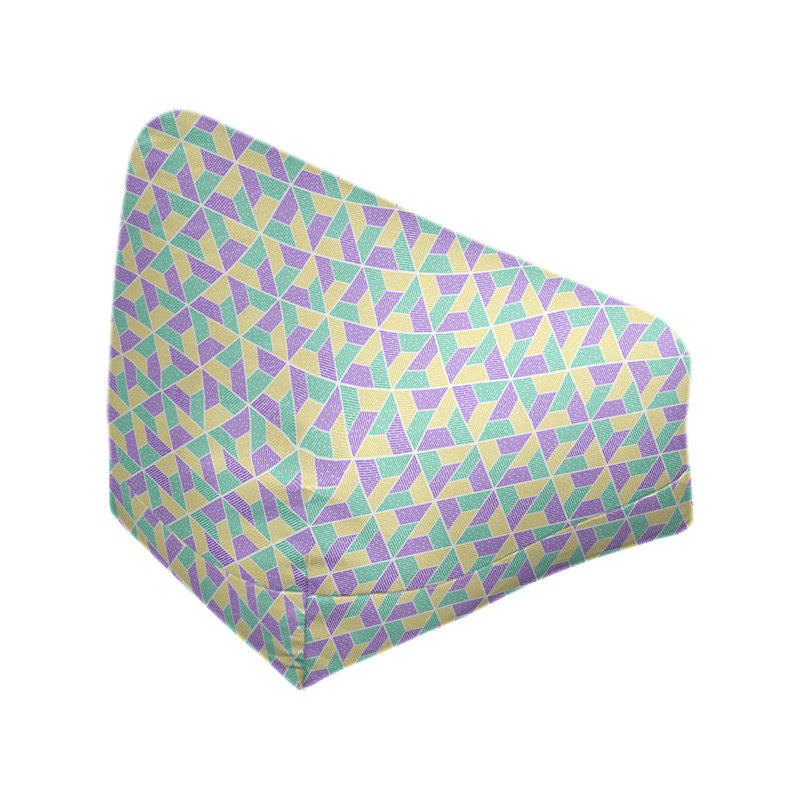 Leffel Bean Bag, Bean Bag Chair, 27" H x 30" W x 25" D, Sea Green/Slate Blue/Dark Khaki