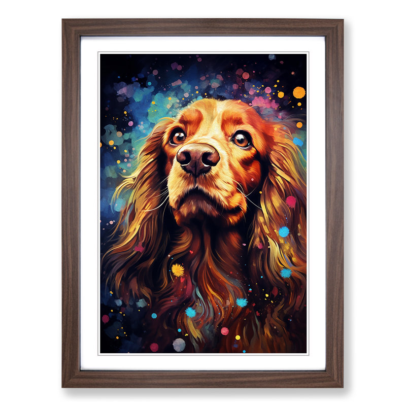 Single Picture Frame Print on Wood, 46cm H x 34cm W, Walnut Framed