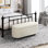 Banc de rangement rembourré en polyester Farrah
