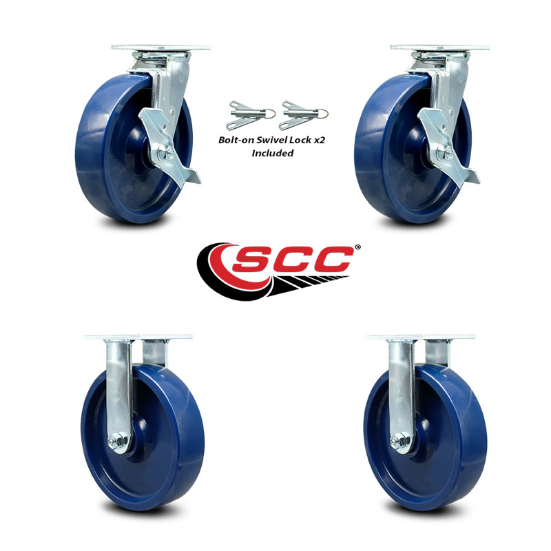 4 Piece Solid Polyurethane Caster Set