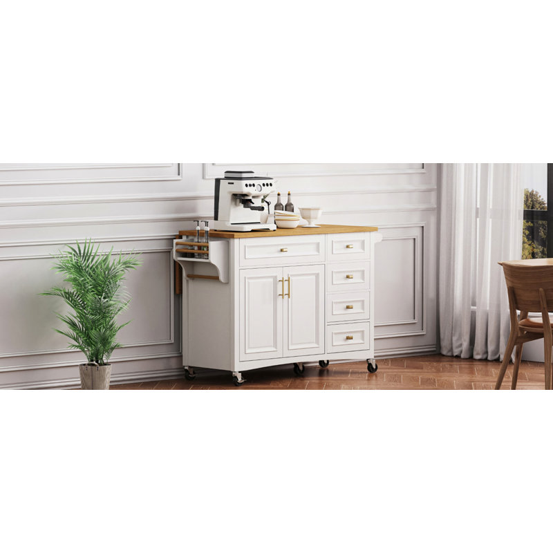 Îlot de cuisine 52 "avec abattant, Blanc