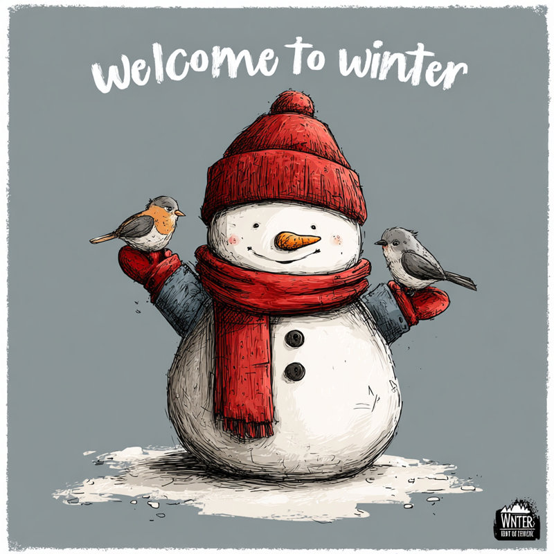 Welcome to Winter Snowman, toile, H 40 po x l 40 po